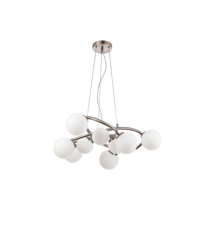 Marshall 70cm Twisted Pendant 9 x G9 Satin Nickel Opal Glass-4