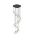 Marshall 60cm Pendant 16 x G9 Satin Black Iridescent Plated Glass-1
