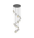 Marshall 60cm Pendant 16 x G9 Satin Black Iridescent Plated Glass-4