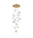 Marshall 60cm Pendant 16 x G9 Satin Gold Iridescent Plated Glass-5