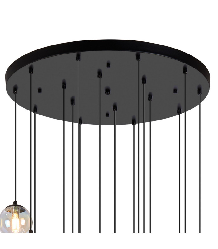Marshall 60cm Pendant 16 x G9 Satin Black Iridescent Plated Glass-7