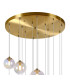 Marshall 60cm Pendant 16 x G9 Satin Gold Iridescent Plated Glass-7