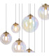 Marshall 60cm Pendant 16 x G9 Satin Gold Iridescent Plated Glass-9
