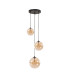 Marshall 31cm Round Pendant 3 x G9 Satin Black/Amber Plated-4