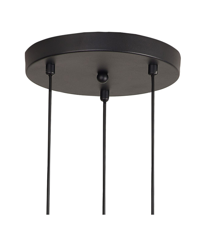 Marshall 31cm Round Pendant 3 x G9 Satin Black/Amber Plated-5
