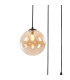 Marshall 31cm Round Pendant 3 x G9 Satin Black/Amber Plated-6