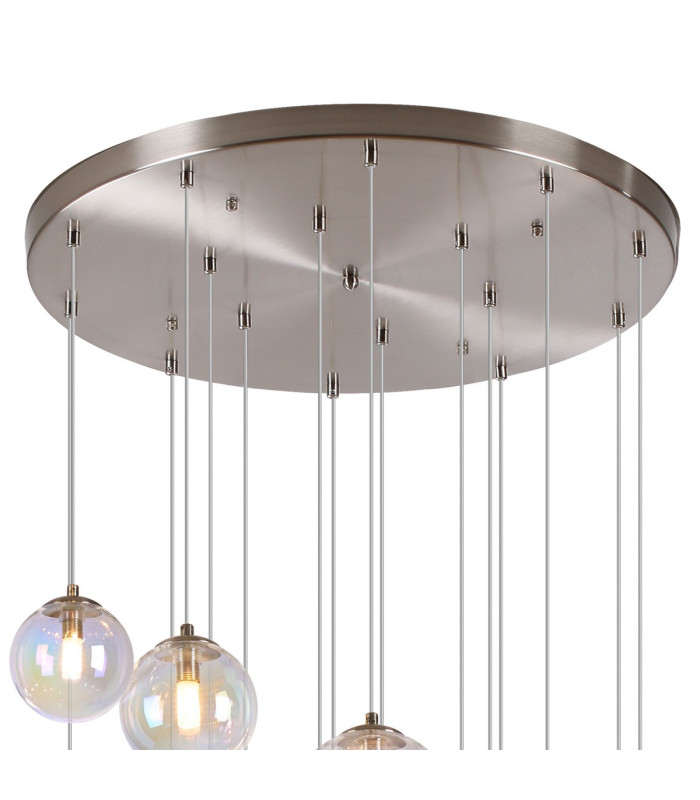 Marshall 60cm Pendant 16 x G9 Satin Nickel Iridescent Plated Glass-7