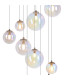 Marshall 60cm Pendant 16 x G9 Satin Nickel Iridescent Plated Glass-9