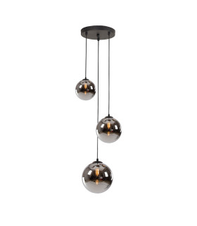 Marshall 31cm Round Pendant 3 x G9 Satin Black/Chrome Plated-1