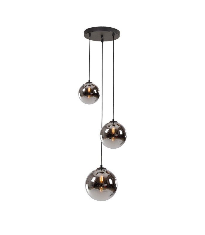 Marshall 31cm Round Pendant 3 x G9 Satin Black/Chrome Plated-1