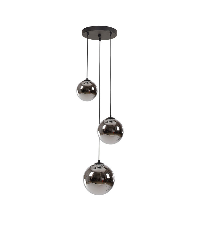Marshall 31cm Round Pendant 3 x G9 Satin Black/Chrome Plated-4