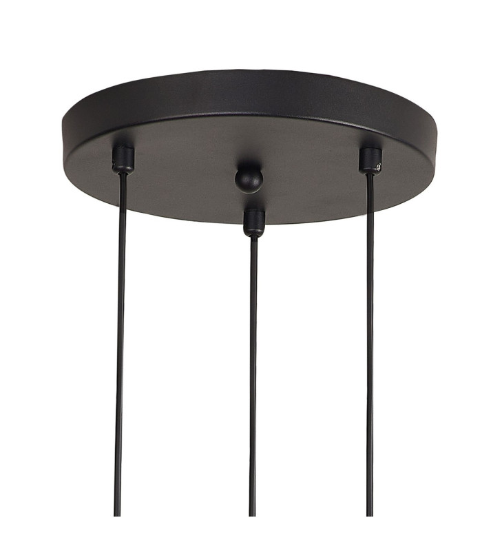 Marshall 31cm Round Pendant 3 x G9 Satin Black/Chrome Plated-5
