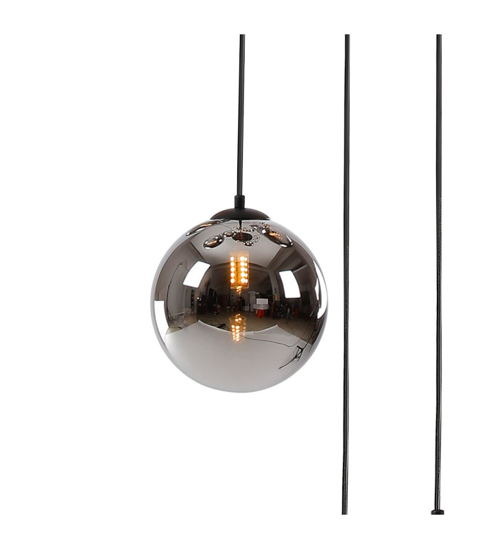 Marshall 31cm Round Pendant 3 x G9 Satin Black/Chrome Plated-6