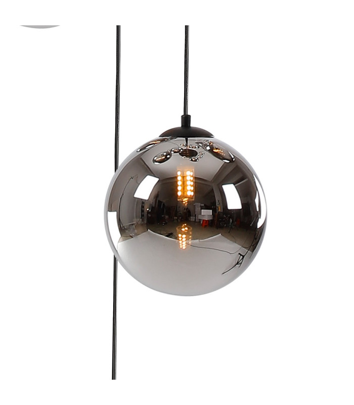 Marshall 31cm Round Pendant 3 x G9 Satin Black/Chrome Plated-7