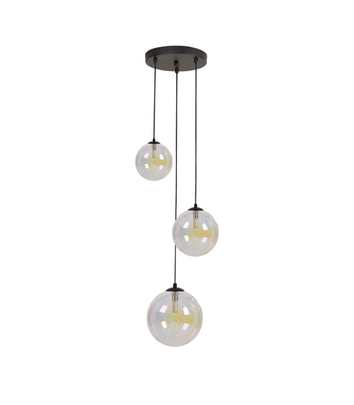 Marshall 31cm Round Pendant 3 x G9 Satin Black/Iridescent Plated-4