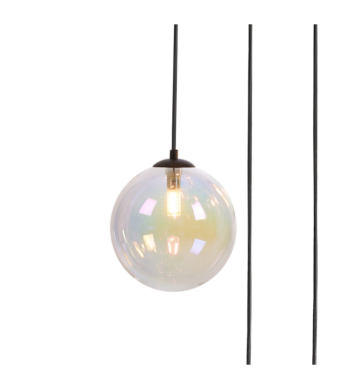 Marshall 31cm Round Pendant 3 x G9 Satin Black/Iridescent Plated-6