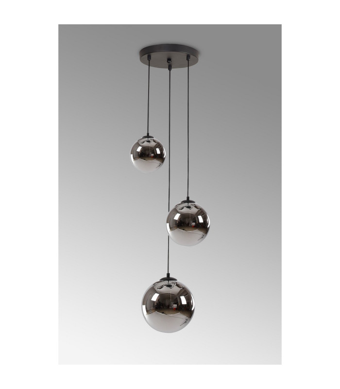 Marshall 31cm Round Pendant 3 x G9 Satin Black/Chrome Plated-9