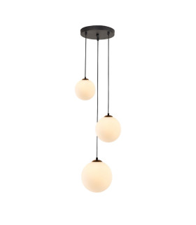 Marshall 31cm Round Pendant 3 x G9 Satin Black/Opal-1