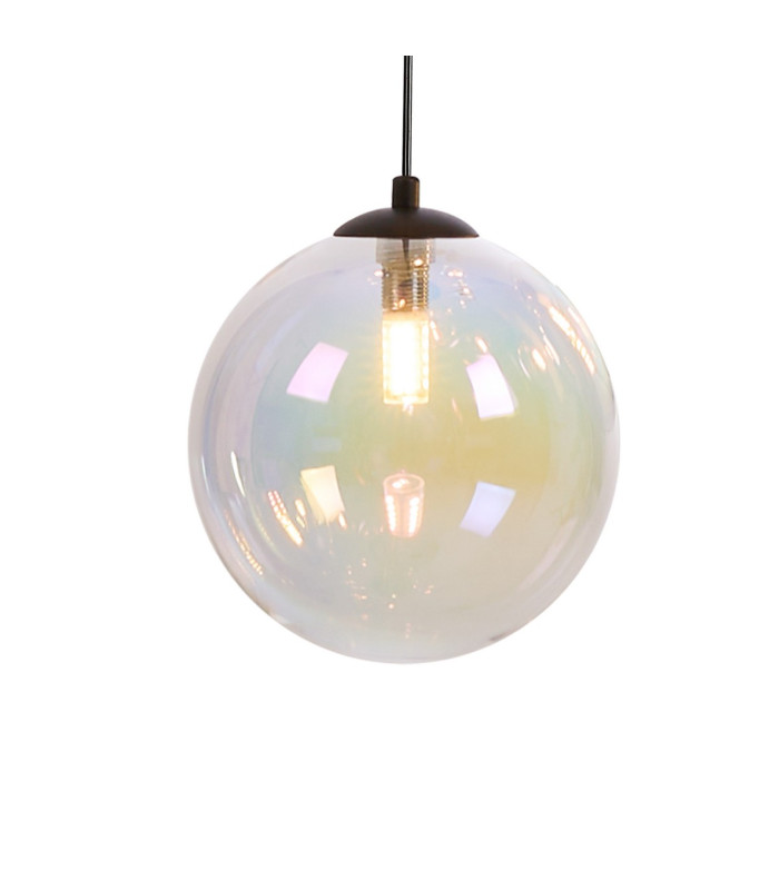 Marshall 31cm Round Pendant 3 x G9 Satin Black/Iridescent Plated-8