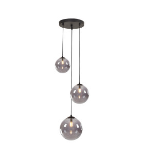 Marshall 31cm Round Pendant 3 x G9 Satin Black/Smoke Plated-1