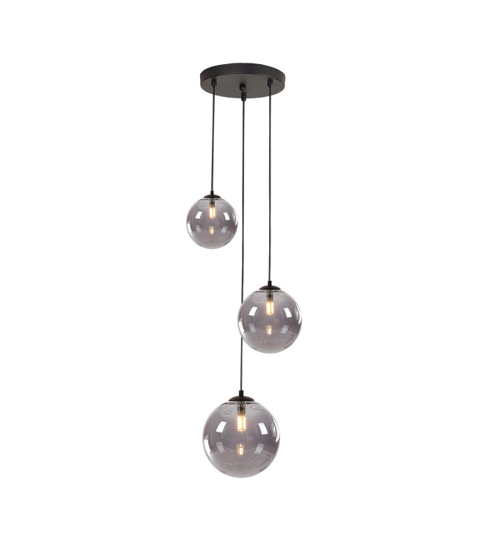 Marshall 31cm Round Pendant 3 x G9 Satin Black/Smoke Plated-1