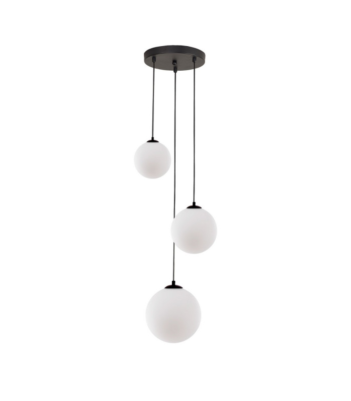 Marshall 31cm Round Pendant 3 x G9 Satin Black/Opal-4