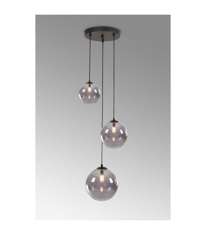 Marshall 31cm Round Pendant 3 x G9 Satin Black/Smoke Plated-3