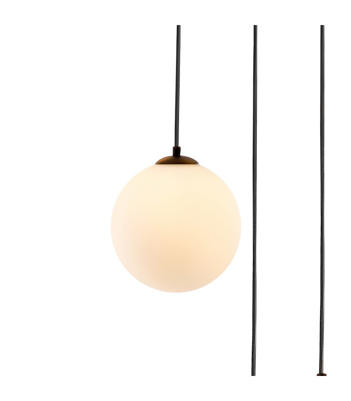Marshall 31cm Round Pendant 3 x G9 Satin Black/Opal-6