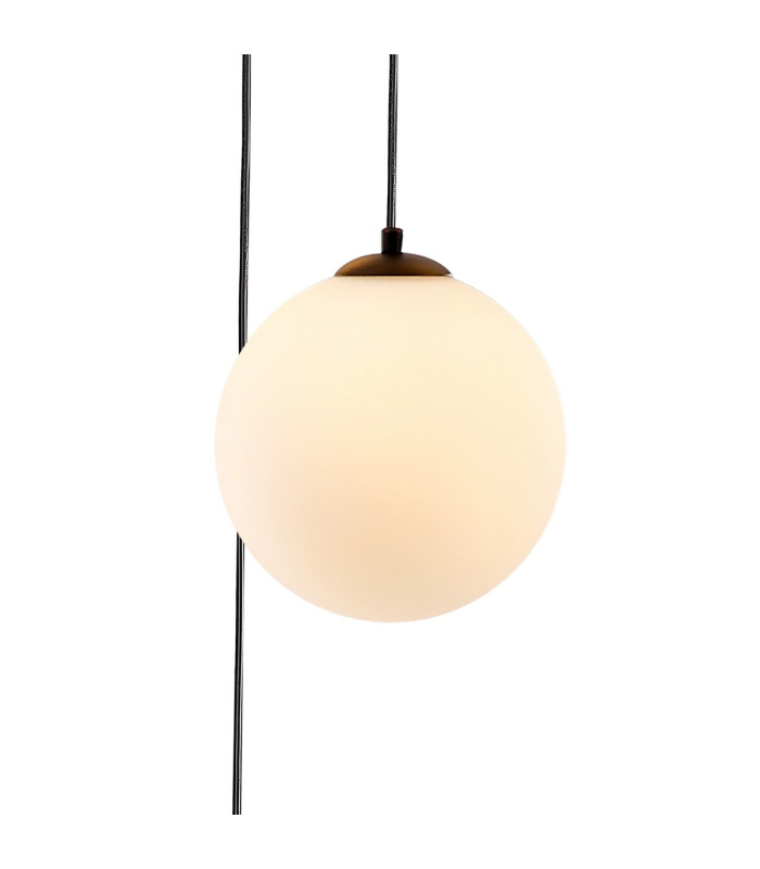 Marshall 31cm Round Pendant 3 x G9 Satin Black/Opal-7