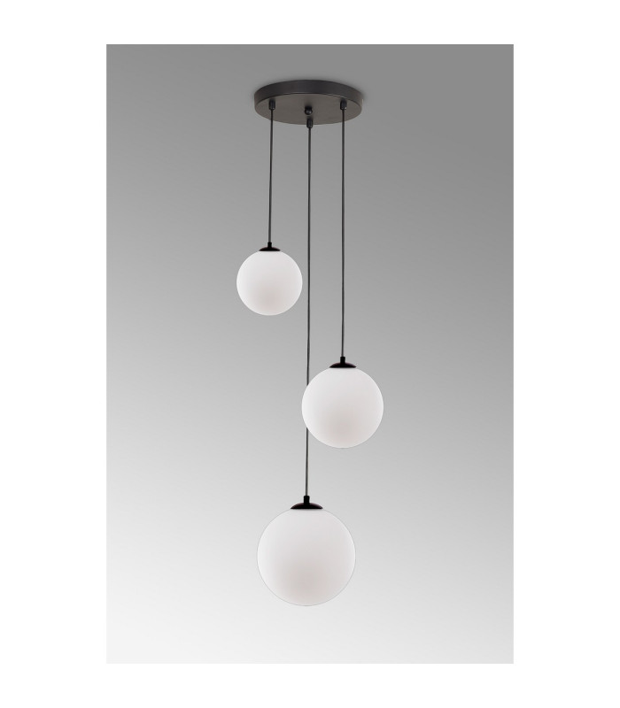 Marshall 31cm Round Pendant 3 x G9 Satin Black/Opal-9