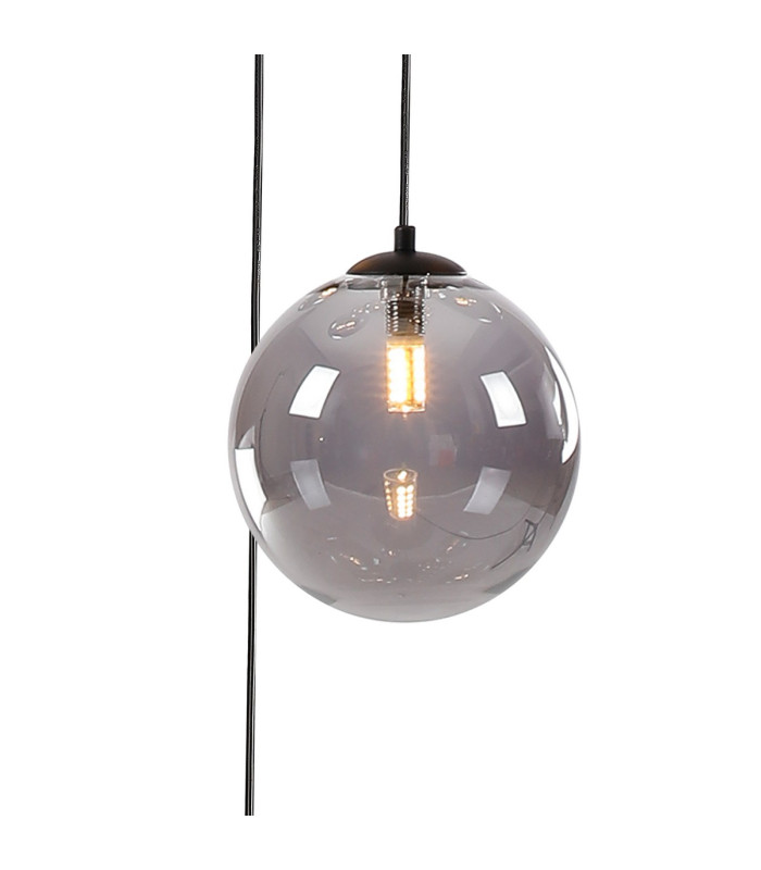 Marshall 31cm Round Pendant 3 x G9 Satin Black/Smoke Plated-7