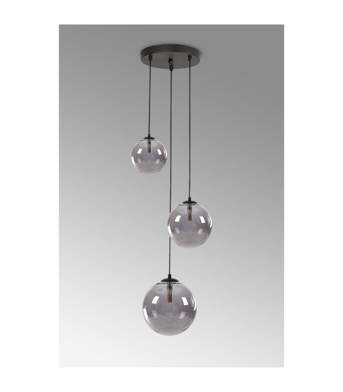 Marshall 31cm Round Pendant 3 x G9 Satin Black/Smoke Plated-9