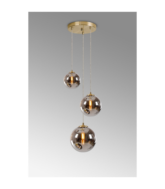 Marshall 31cm Round Pendant 3 x G9 Satin Gold/Chrome Plated-3