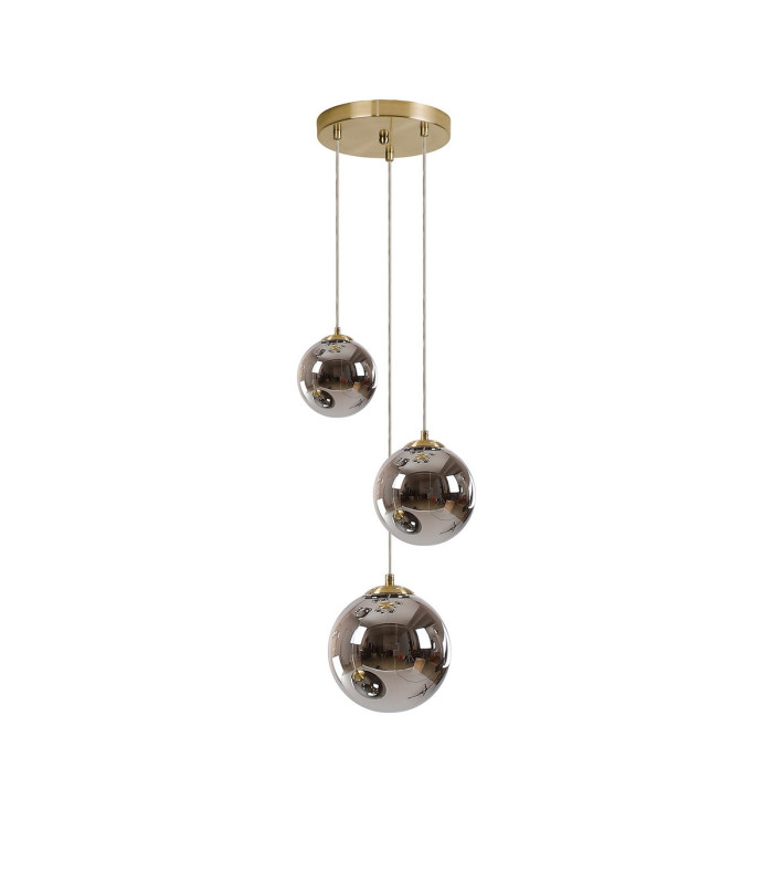 Marshall 31cm Round Pendant 3 x G9 Satin Gold/Chrome Plated-4