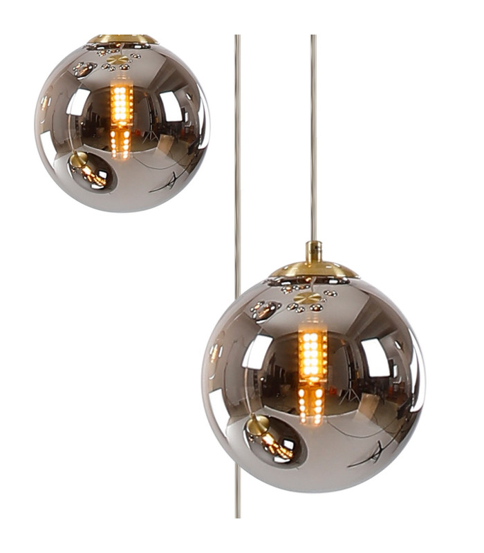 Marshall 31cm Round Pendant 3 x G9 Satin Gold/Chrome Plated-6
