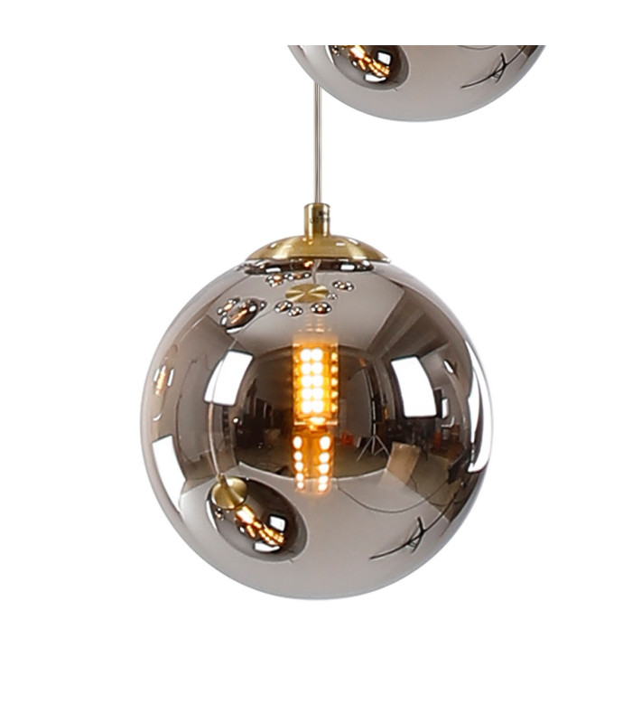 Marshall 31cm Round Pendant 3 x G9 Satin Gold/Chrome Plated-7