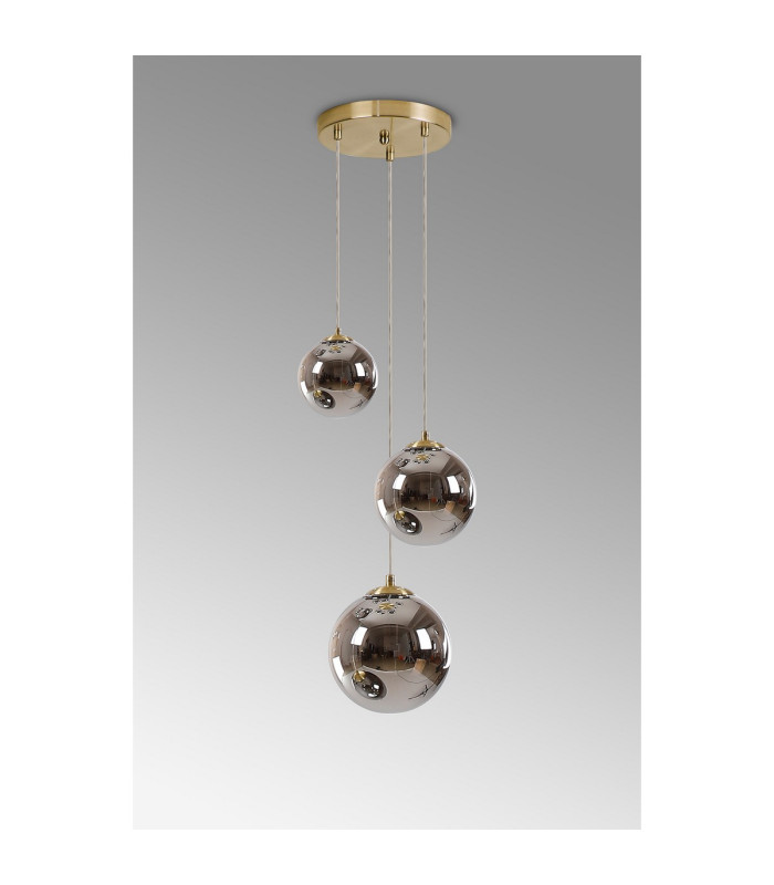 Marshall 31cm Round Pendant 3 x G9 Satin Gold/Chrome Plated-8