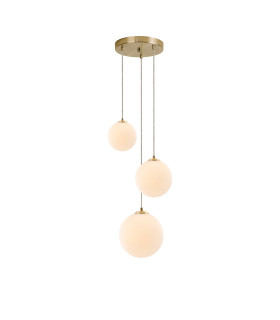 Marshall 31cm Round Pendant 3 x G9 Satin Gold/Opal-1