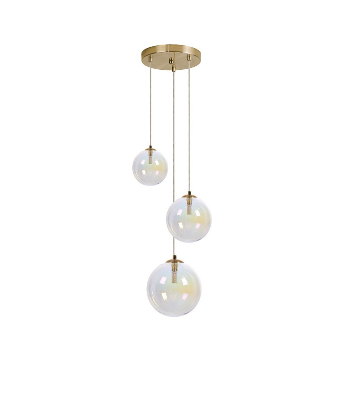 Marshall 31cm Round Pendant 3 x G9 Satin Gold/Iridescent Plated-4