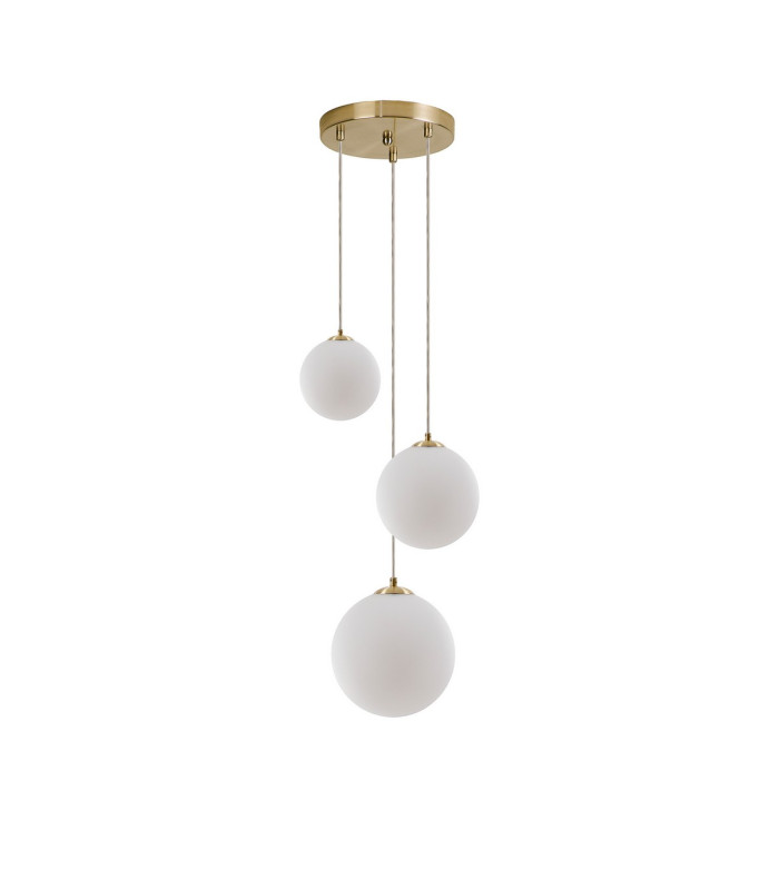 Marshall 31cm Round Pendant 3 x G9 Satin Gold/Opal-4