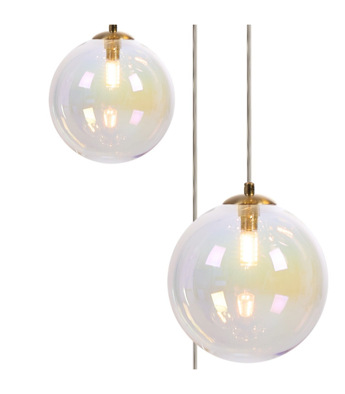Marshall 31cm Round Pendant 3 x G9 Satin Gold/Iridescent Plated-6
