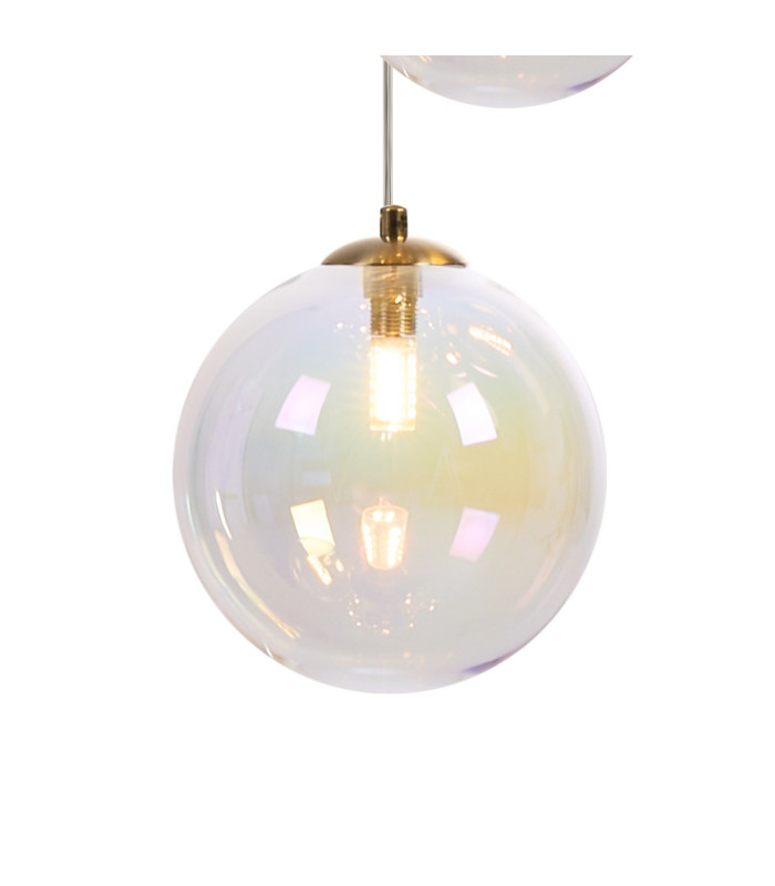Marshall 31cm Round Pendant 3 x G9 Satin Gold/Iridescent Plated-7