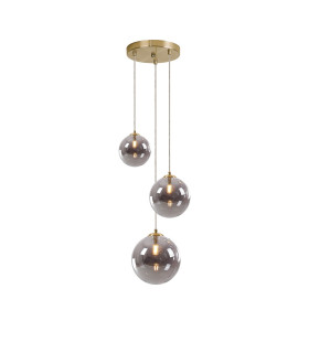 Marshall 31cm Round Pendant 3 x G9 Satin Gold/Smoke Plated-1