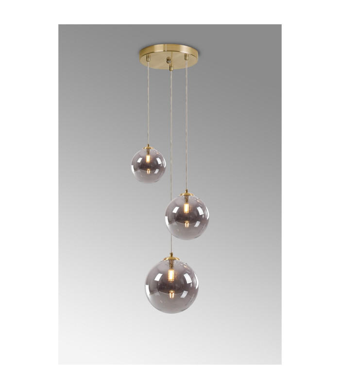 Marshall 31cm Round Pendant 3 x G9 Satin Gold/Smoke Plated-3