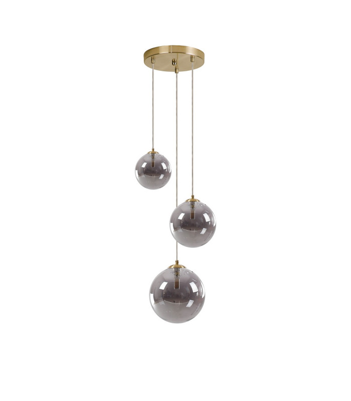 Marshall 31cm Round Pendant 3 x G9 Satin Gold/Smoke Plated-4
