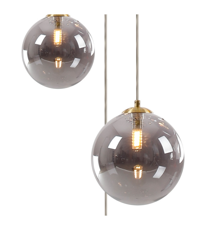 Marshall 31cm Round Pendant 3 x G9 Satin Gold/Smoke Plated-6