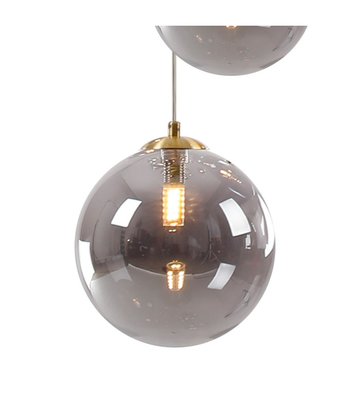 Marshall 31cm Round Pendant 3 x G9 Satin Gold/Smoke Plated-7