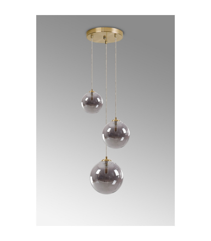Marshall 31cm Round Pendant 3 x G9 Satin Gold/Smoke Plated-8
