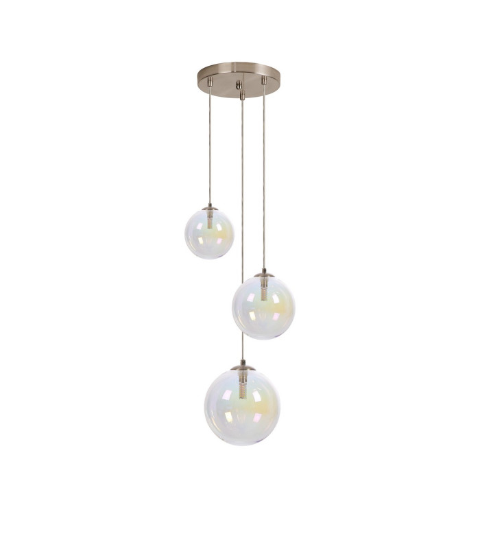 Marshall 31cm Round Pendant 3 x G9 Satin Nickel/Iridescent Plated-4