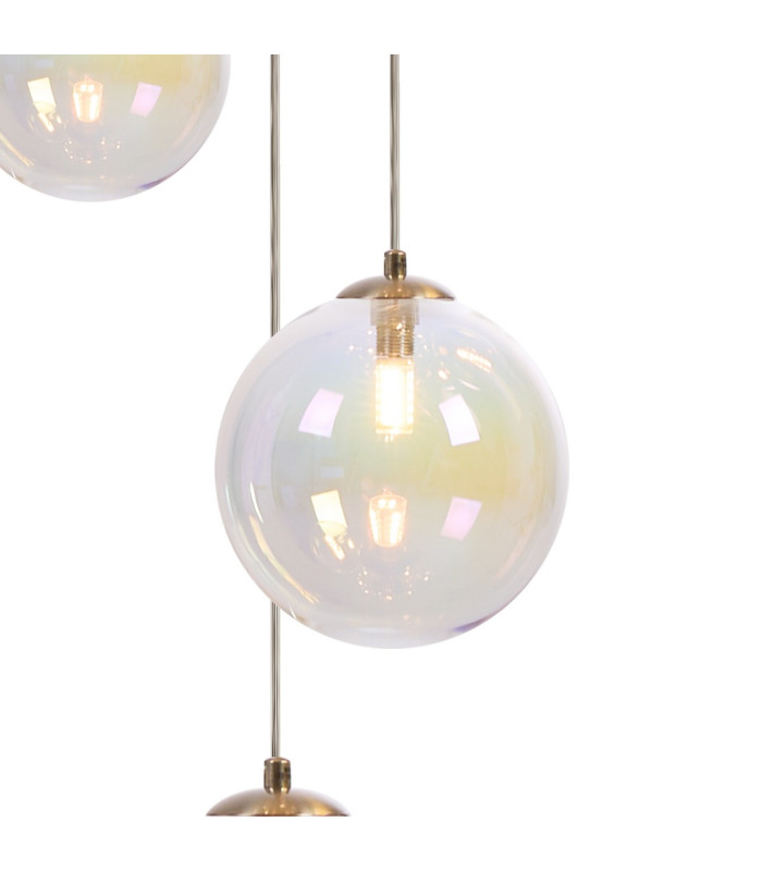 Marshall 31cm Round Pendant 3 x G9 Satin Nickel/Iridescent Plated-7